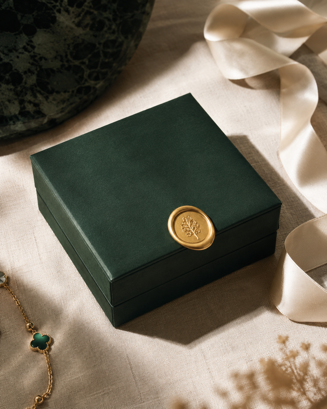 NoorKara gift packaging with gold seal