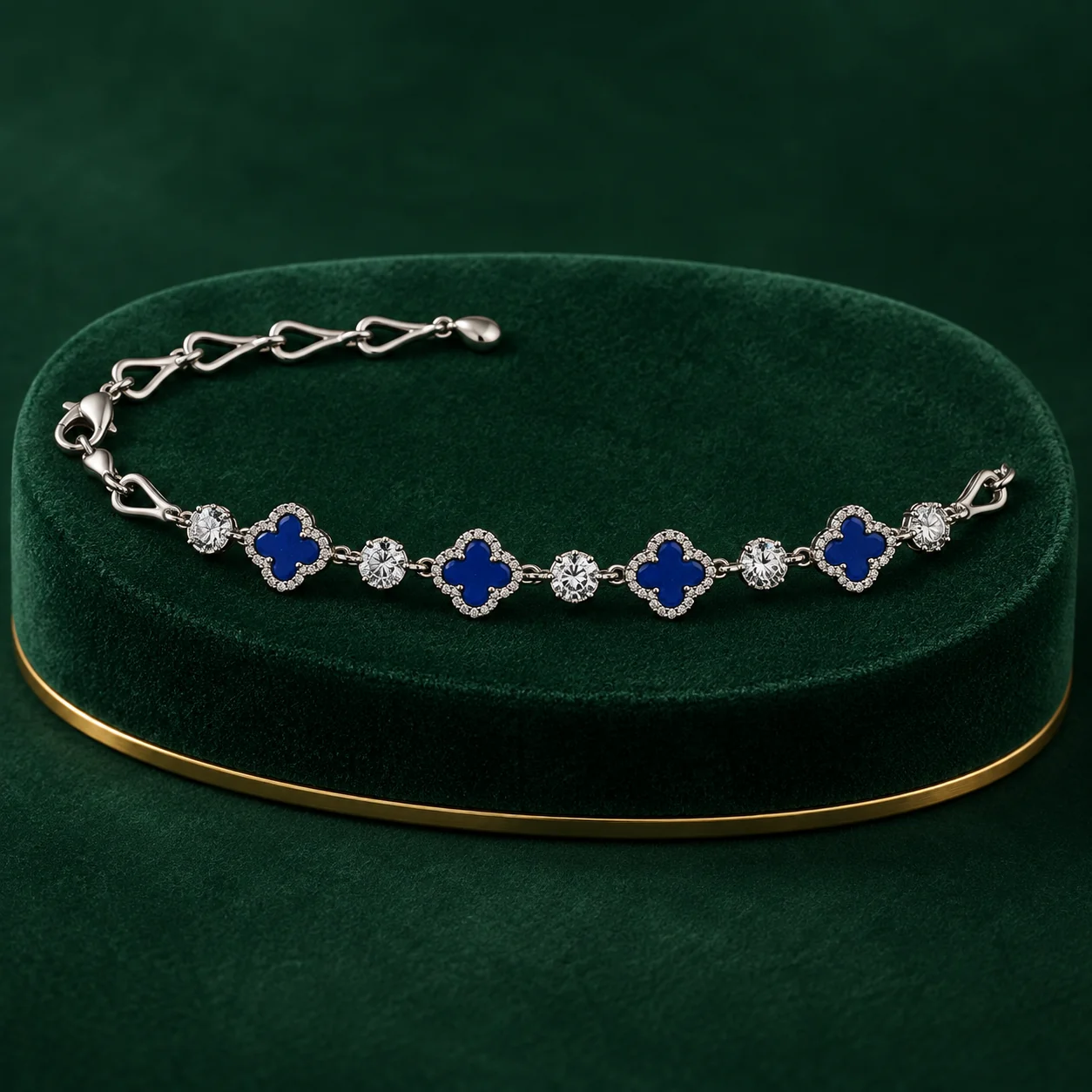 Blue Clover Station Bracelet by NoorKara