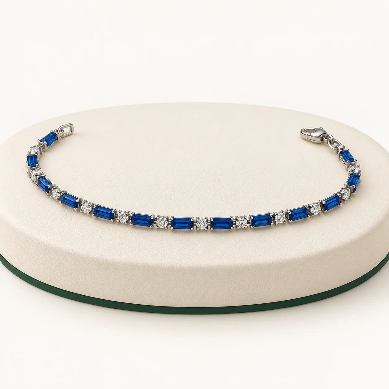 Blue Rectangular Tennis Bracelet by NoorKara