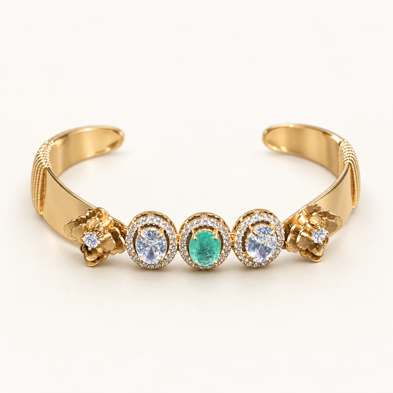 Green Centre Cuff by NoorKara