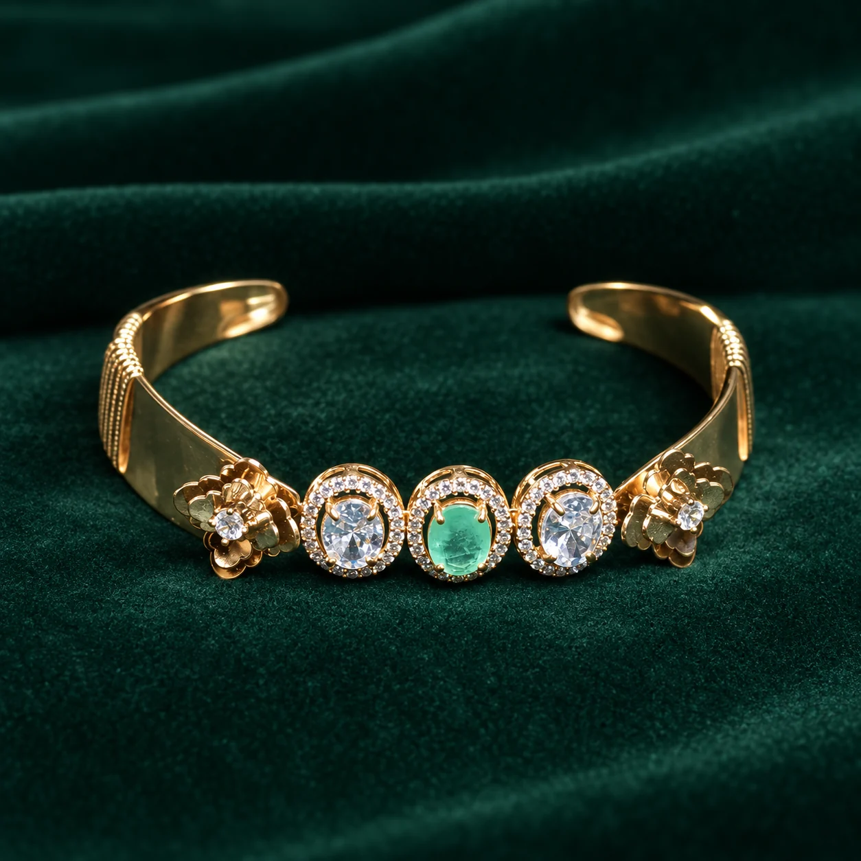 Green Centre Cuff by NoorKara
