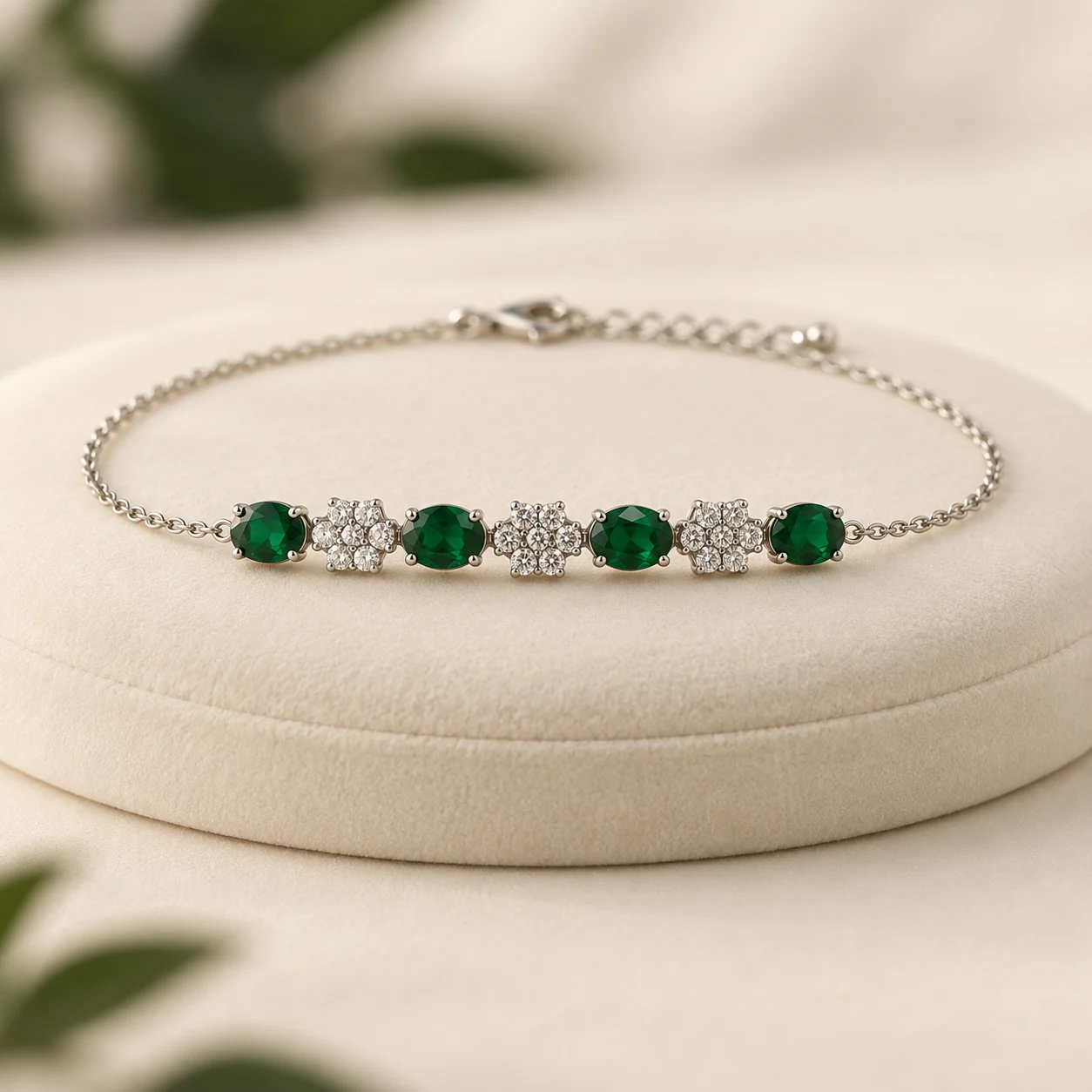 Four Green Oval Bracelet by NoorKara