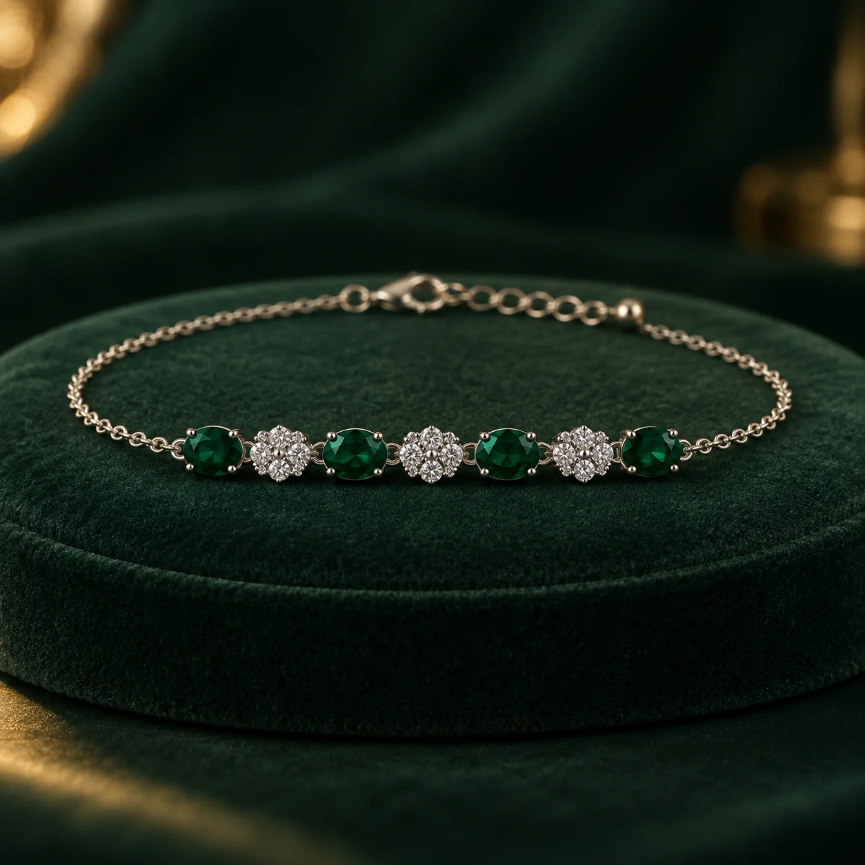 Four Green Oval Bracelet by NoorKara
