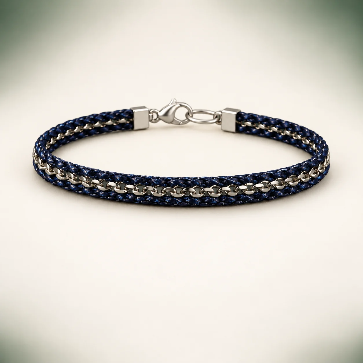 Navy Braid Curb Bracelet by NoorKara