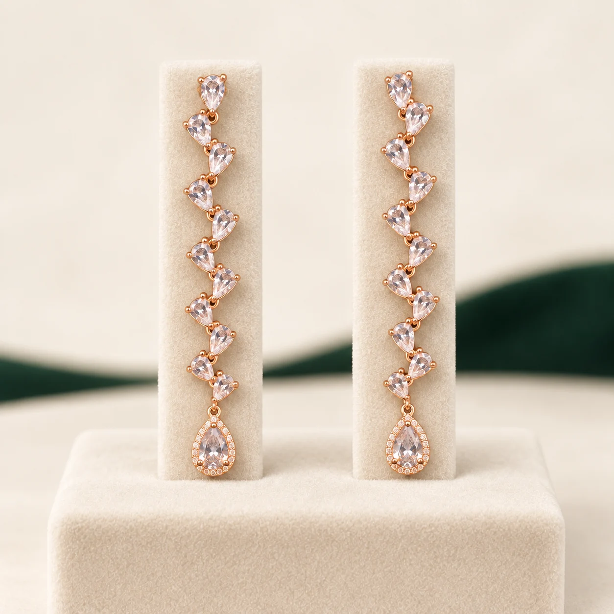 Clear Vine Drop Earrings by NoorKara
