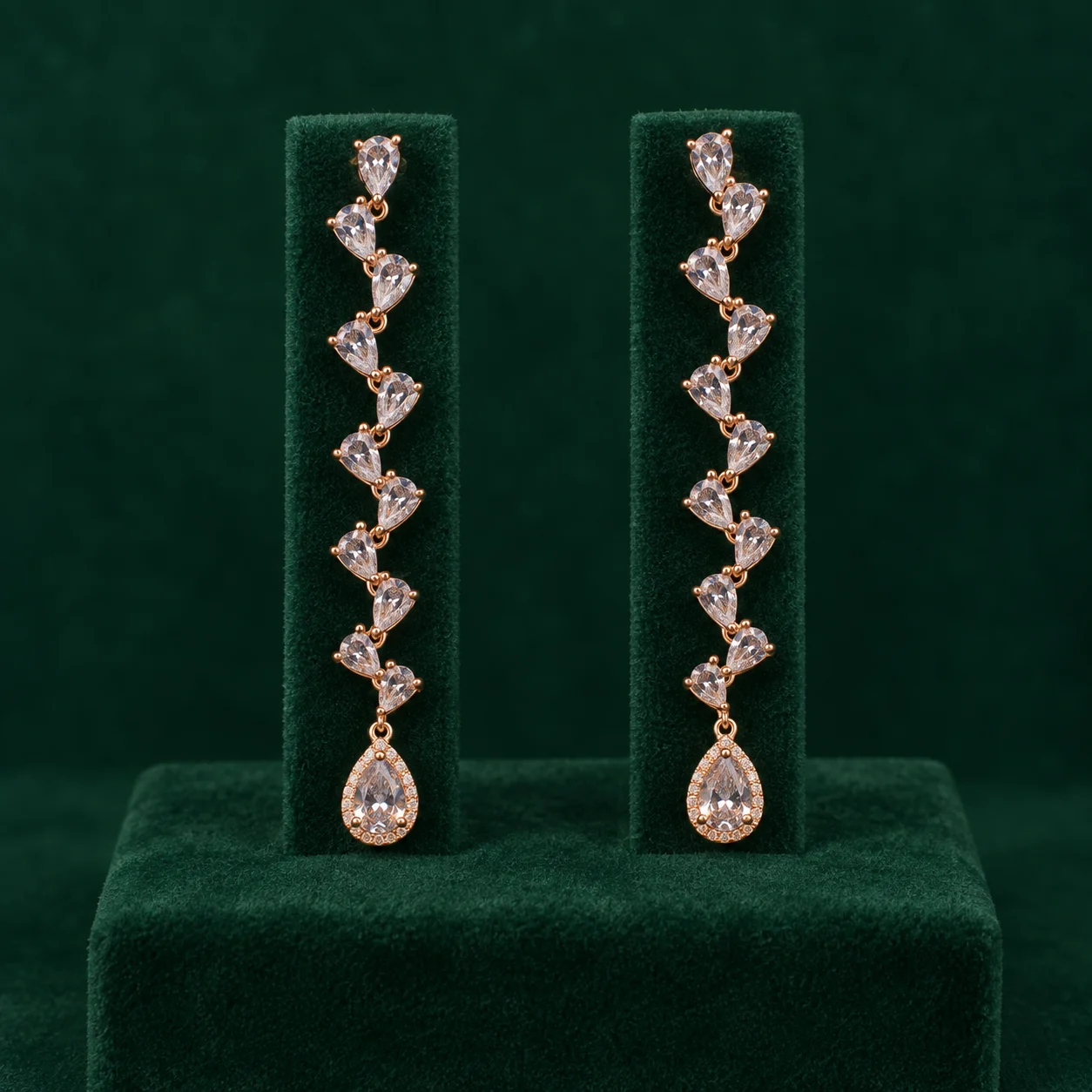 Clear Vine Drop Earrings by NoorKara