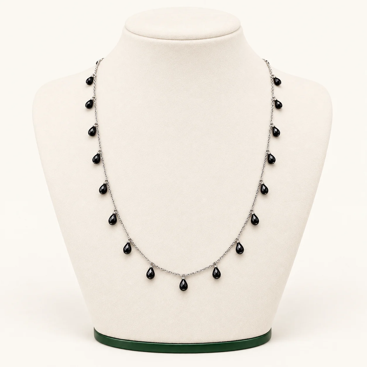 Black Teardrop Charm Chain by NoorKara