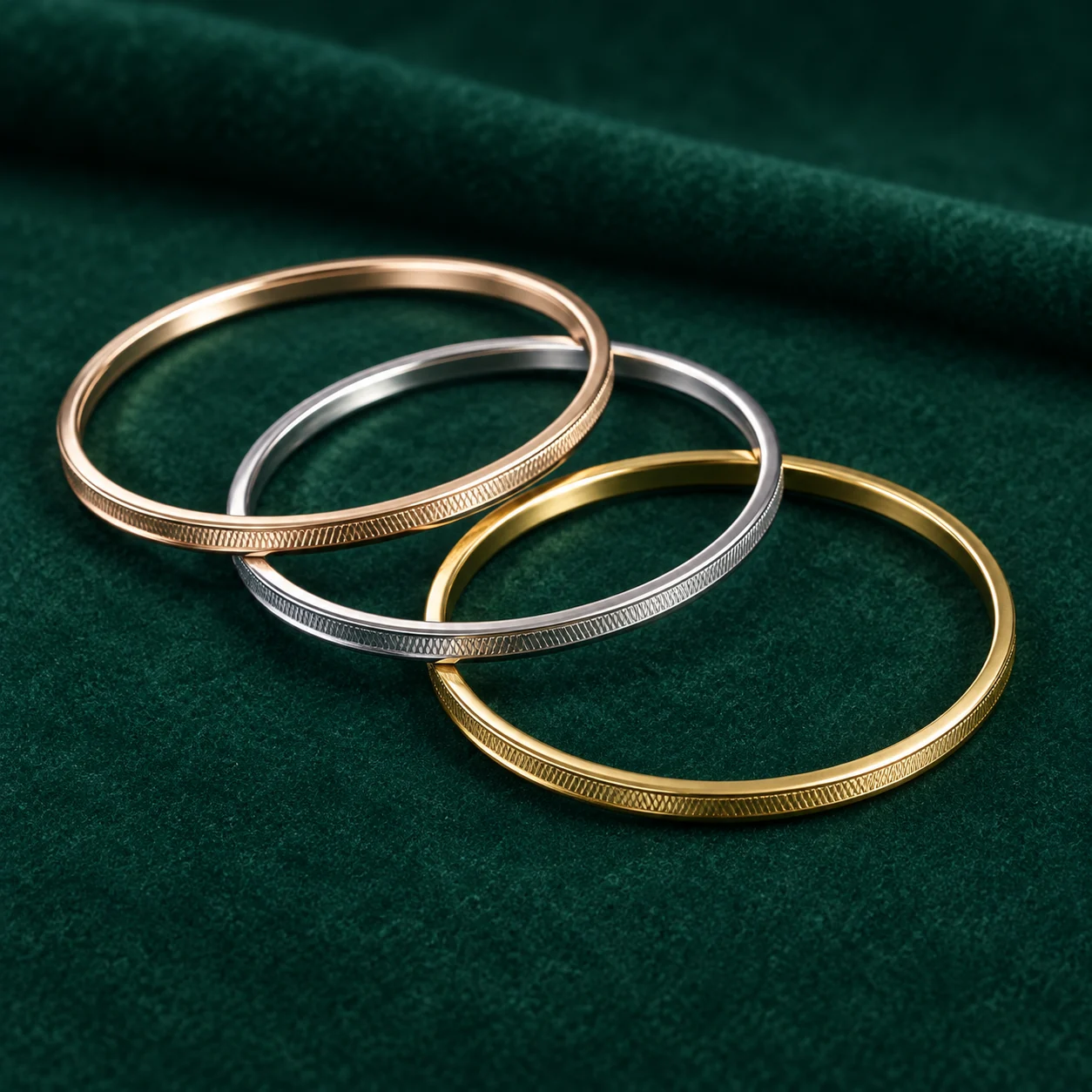 Three-Tone Bangle Set by NoorKara